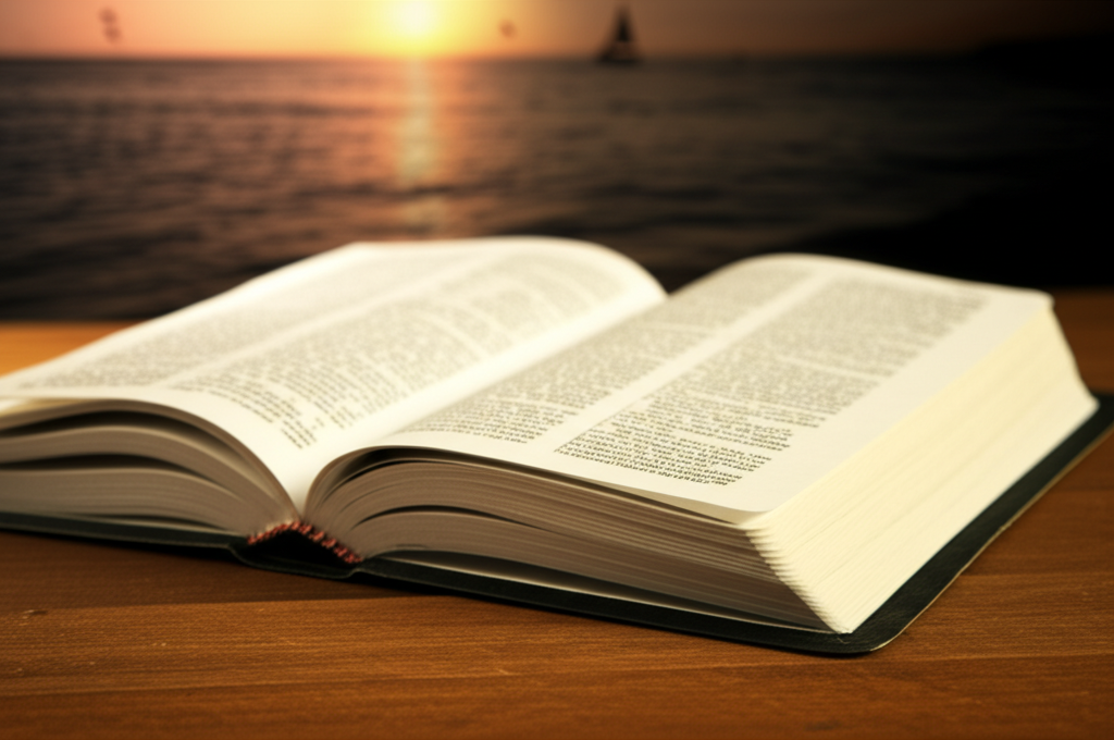 Open Bible with warm lighting
